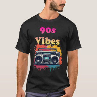 レトロ90s Vibes Boomboxグラフィックティー Tシャツ