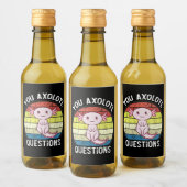 レトロ90s You Axolotl質問ヴィンテージサンセット ワインラベル (ボトル)