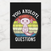 レトロ90s You Axolotl質問ヴィンテージサンセット ワインラベル (シングルラベル)