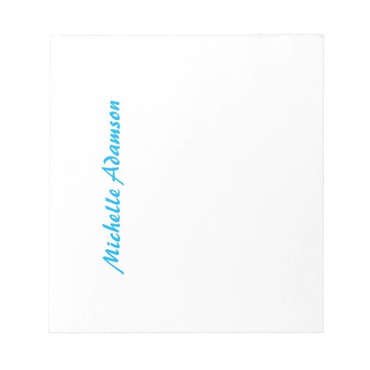 レトロ おしゃれ エレガント シンプル 空色 白 ノートパッド (正面)