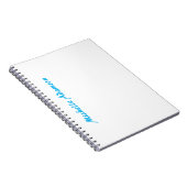 レトロ おしゃれ エレガント シンプル 空色 白 ノートブック (右側)