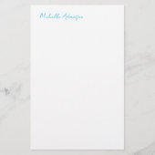 レトロ おしゃれ エレガント シンプル 空色 白 便箋 (正面)