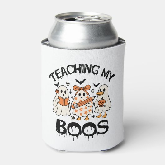 レトロ お化けに教えるハロウィン 缶クーラー (缶正面)