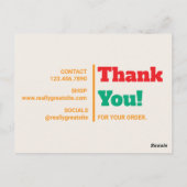 レトロ お客様のご注文ありがとう ヴィンテージスタイル ポストカード (裏面)