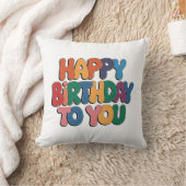 レトロ お誕生日おめでとう クッション (ブランケット)