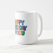 レトロ お誕生日おめでとう コーヒーマグカップ (正面右)