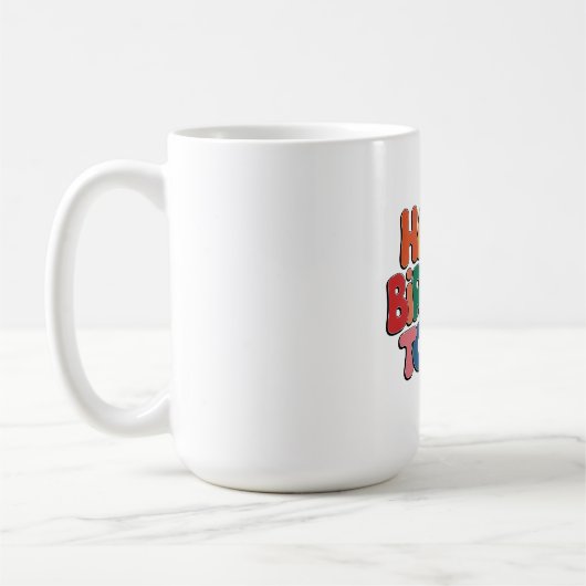 レトロ お誕生日おめでとう コーヒーマグカップ (左)