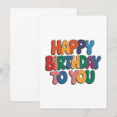 レトロ お誕生日おめでとう サンキューカード (正面/裏面)