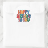 レトロ お誕生日おめでとう ラウンドシール (バッグ)