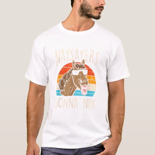 レトロ お馬好きのための面白いデザイン 馬好き ギフト Tシャツ (正面)