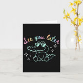 レトロ さようなら 学校最後の日 ワニE カード (黄色い花)