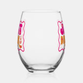 レトロ ただ酔っ払った独身最後の夜の会 ステムなしワイングラス (左)