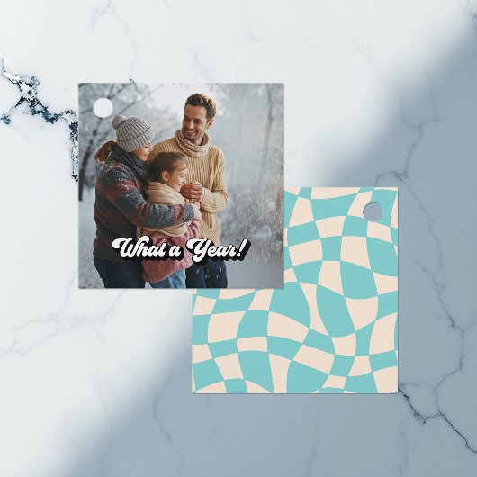 レトロ「なんて一年！」 休日の写真 フェイバータグ