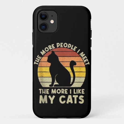 レトロ もっと人と会うほど私のねこ Case-Mate iPhoneケース (裏面)