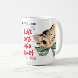 レトロ わたしは猫と本が好き コーヒーマグカップ