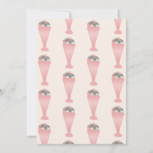 レトロ アイスクリーム コンフェッティ サンデー スクープ 招待状 (裏面)