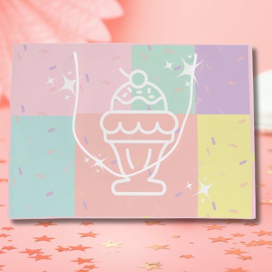 レトロ アイスクリーム サンデー ギフトバッグ 