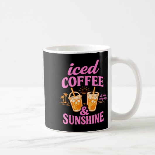 レトロ アイスコーヒーと日差し コーヒー好きな人の夏 コーヒーマグカップ (右)