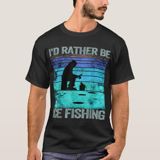 レトロ アイスフィッシングがいい Tシャツ (正面)