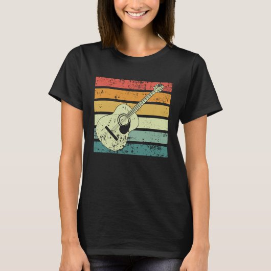 レトロ アコースティック ギター Tシャツ (正面)