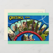 レトロ アッシュビル ノースカロライナ州 ポストカード (正面/裏面)