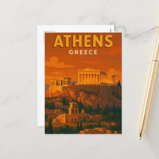 レトロ アテネ ギリシャ 旅行 シーズンポストカード