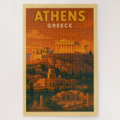 レトロ アテネ ギリシャ 旅行 ジグソーパズル (縦)