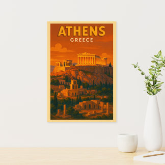 レトロ アテネ ギリシャ 旅行 フォトプリント