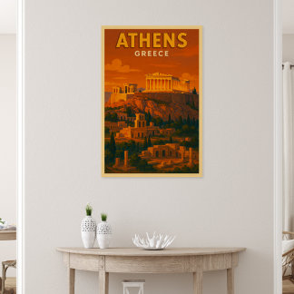 レトロ アテネ ギリシャ 旅行 ポスター