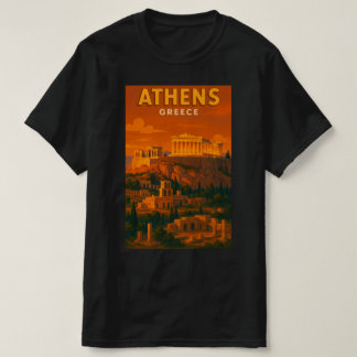 レトロ アテネ ギリシャ 旅行 Tシャツ