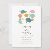 レトロ アトミック エイジ ミッド センチュリー モダン シック ウェディング 招待状 (正面)