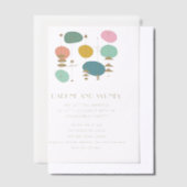 レトロ アトミック エイジ ミッド センチュリー モダン 結婚約束 パーティー ベラム紙招待状 (オフセット)