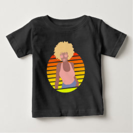 レトロ アフロ クイーン - アフリカ系アメリカ人女性 ベビーTシャツ
