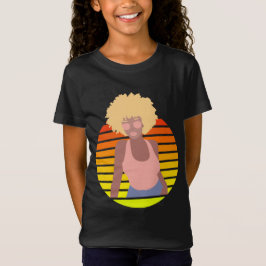 レトロ アフロ クイーン - アフリカ系アメリカ人女性 Tシャツ