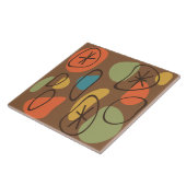 レトロ・アブストラクト・アートがカラフルなダークロック タイル (側面)