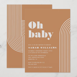 レトロ アブストラクト ベビーシャワー | 招待状