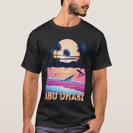 レトロ アブダビ UAE お土産 サーフィン Tシャツ (正面)