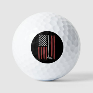 レトロ アメリカ国旗 ゴルフ ゴルファー おもしろ ゴルフクラブ ゴルフボール