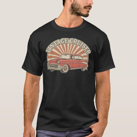 レトロ アメリカ クラシックカー Tシャツ (正面)