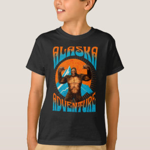 レトロ アラスカ サスカッチ マウンテン アドベンチャー Tシャツ