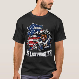 レトロ アラスカ ラストフロンティア アイスホッケー クマ 地図 Tシャツ