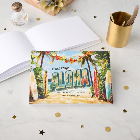 レトロ アロハ トロピカル ビーチ ハウス バケーション レンタル ゲストブック (正面見開き)