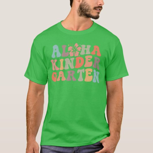 レトロ アロハ 幼稚園の先生ライフ サマー ビーチ Tシャツ (正面)