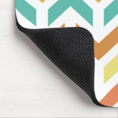 レトロ アロー チェブロン オレンジ ティール ゴールド マウスパッド (コーナー)