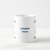 レトロ アンカー ネイビーブルー 名前 ポート コーヒーマグカップ (中央)