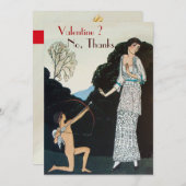 レトロ アンチバレンタインデーパーティー ワックスシール モノグラム 招待状 (正面/裏面)