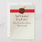 レトロ アンチ バレンタインデーパーティー ワックスシール モノグラム 招待状 (裏面)