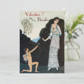 レトロ アンチ バレンタインデー パーティー ワックス シール モノグラム 招待状 (スタンド正面)