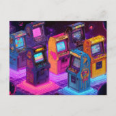 レトロ アーケード マシン ポストカード (正面)