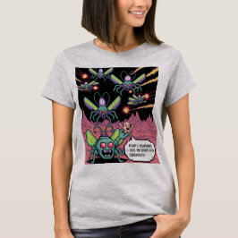 レトロ アーケード マンティ エイリアン ピクセルアート - おもしろいディフェンダー Tシャツ